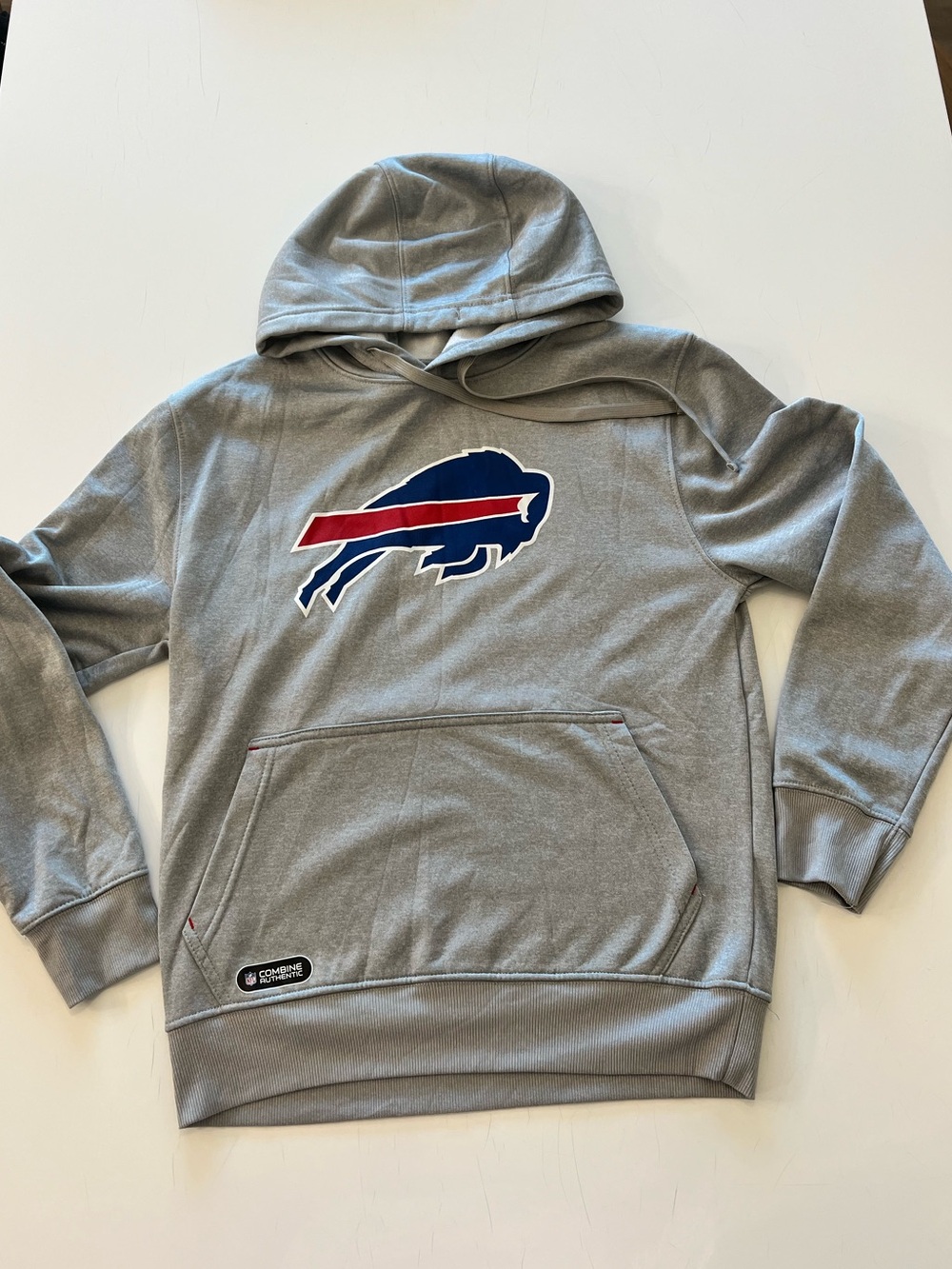 NFL Gray Pullover Hoodie with Buffalo Team Logo Size Small-281